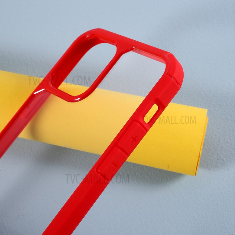 High Transmittance Acrylic+TPU Combo Mobile Shell for iPhone 12 mini - Red-5