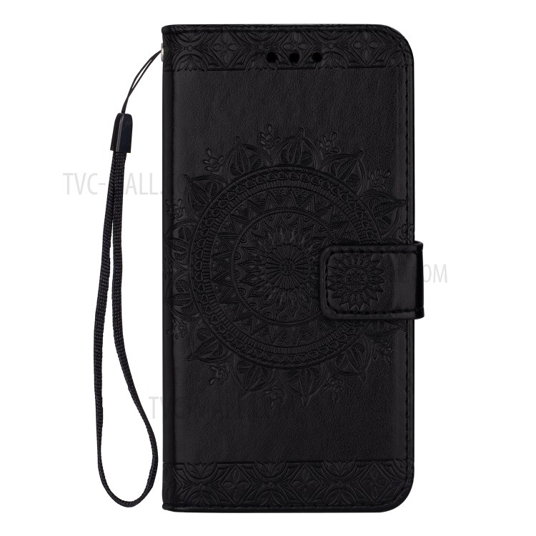 Totem Pattern Imprint Leather Shell for iPhone 12 Pro/12 - Black-2