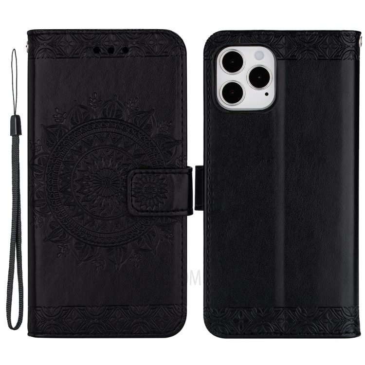 Imprint Totem Pattern Leather Shell for iPhone 12 5.4 inch - Black-1