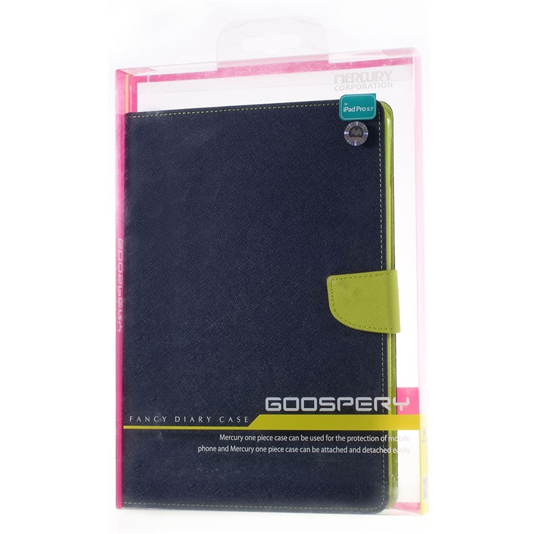 MERCURY GOOSPERY Wallet Leather Flip Case for iPad Pro 9.7 inch - Dark Blue-10