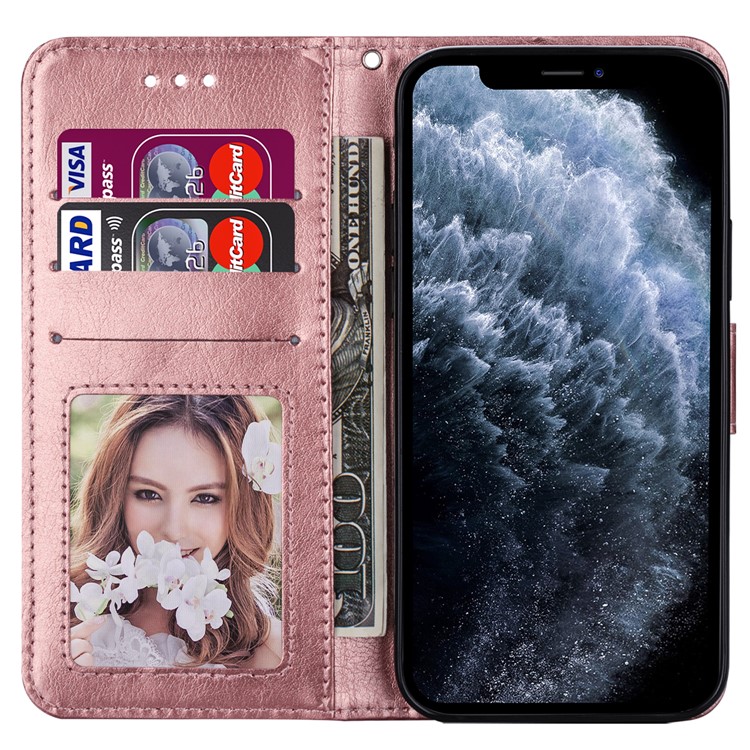 Crazy Horse Surface Leather Cover for iPhone 12 Pro/12 - Rose Gold-4