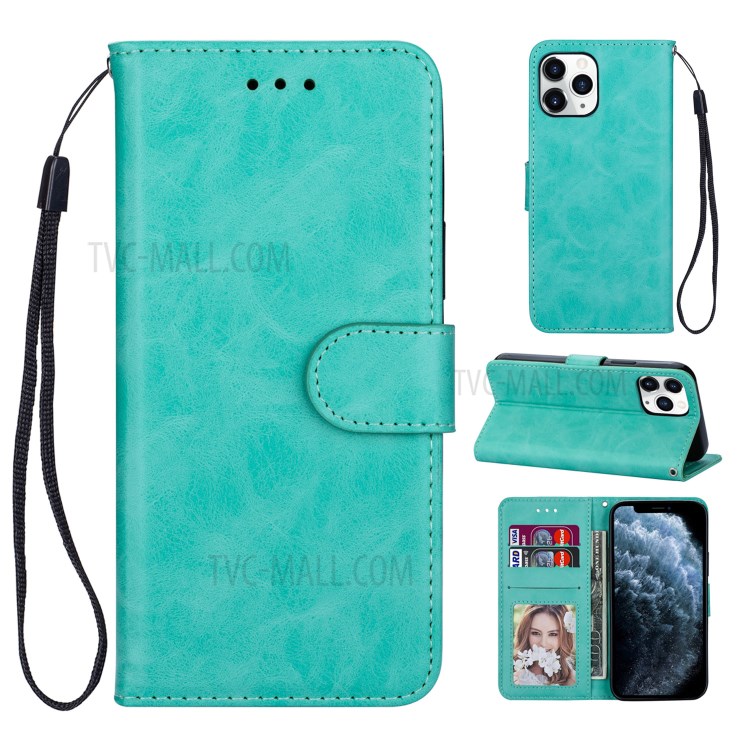 Crazy Horse Surface Leather Cover for iPhone 12 Pro/12 - Green-1