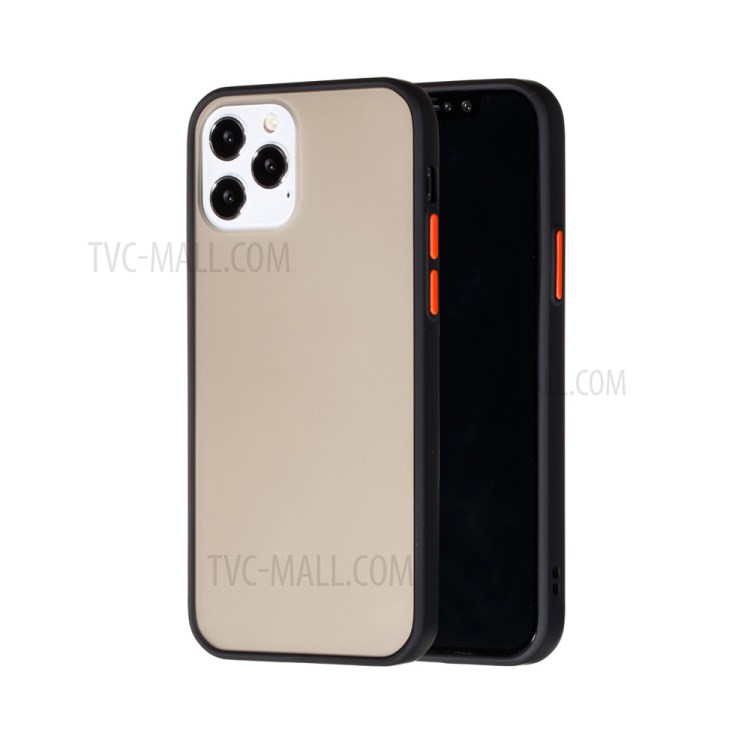 Drop-resistant PC + TPU Matte Skin Cover for iPhone 12 Max/12 Pro 6.1 inch - Black-1