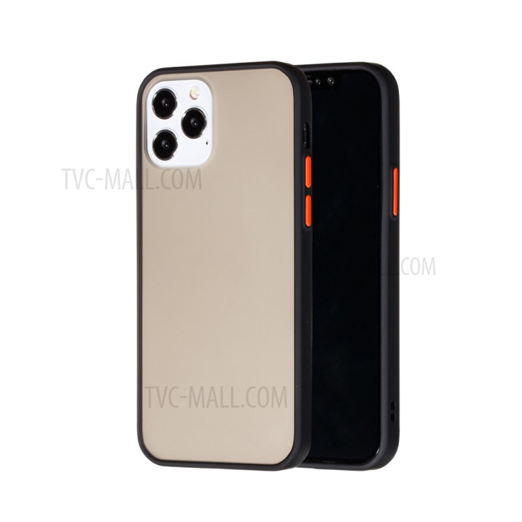 Matte Skin Drop-resistant Cover PC + TPU Case for iPhone 12 Pro Max 6.7 inch - Black-1