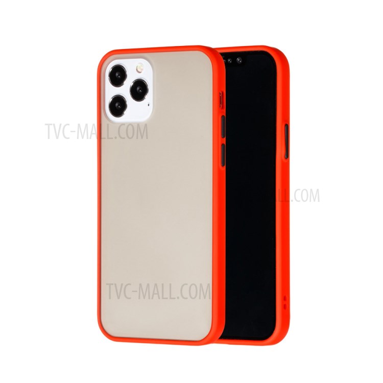 Drop-resistant Frosted Skin PC + TPU Hybrid Shell for iPhone 12 mini - Red-1
