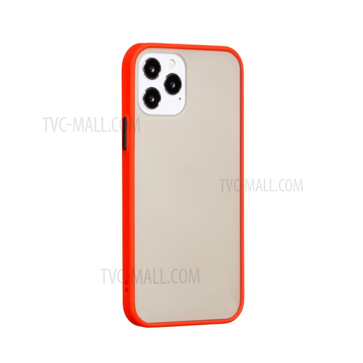 Drop-resistant Frosted Skin PC + TPU Hybrid Shell for iPhone 12 mini - Red-4