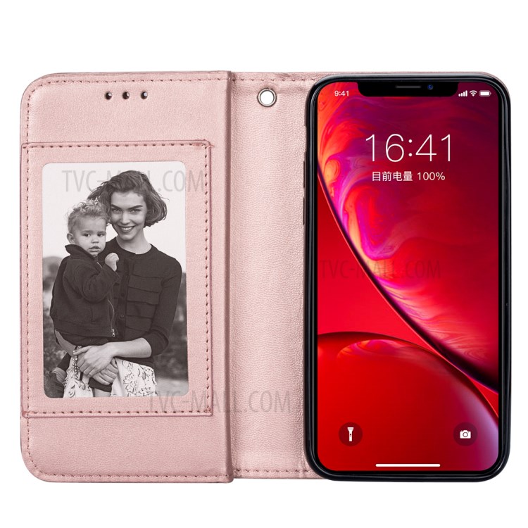 Leather Wallet Stand Phone Case with 9 Card Slots for iPhone 12 mini - Rose Gold-4