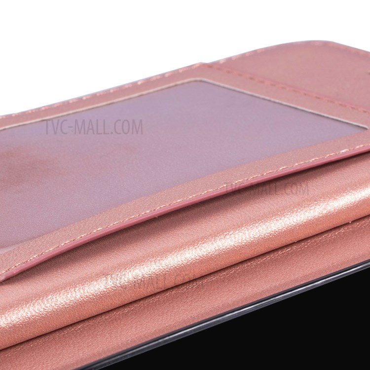 Leather Wallet Stand Phone Case with 9 Card Slots for iPhone 12 mini - Rose Gold-8