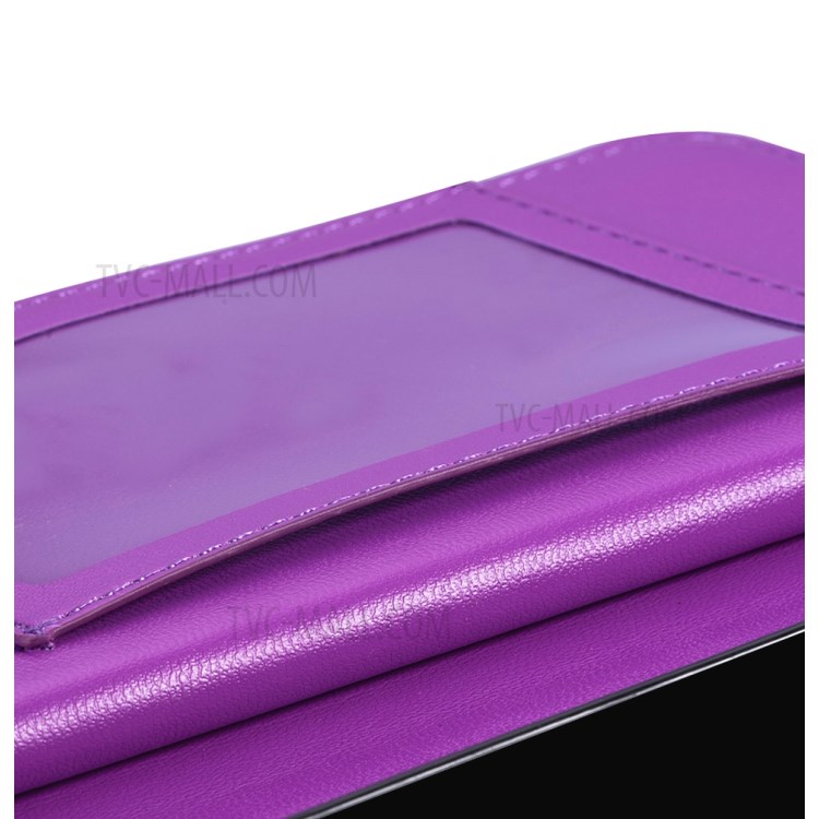 Leather Wallet Stand Phone Case with 9 Card Slots for iPhone 12 Pro/12 - Purple-8
