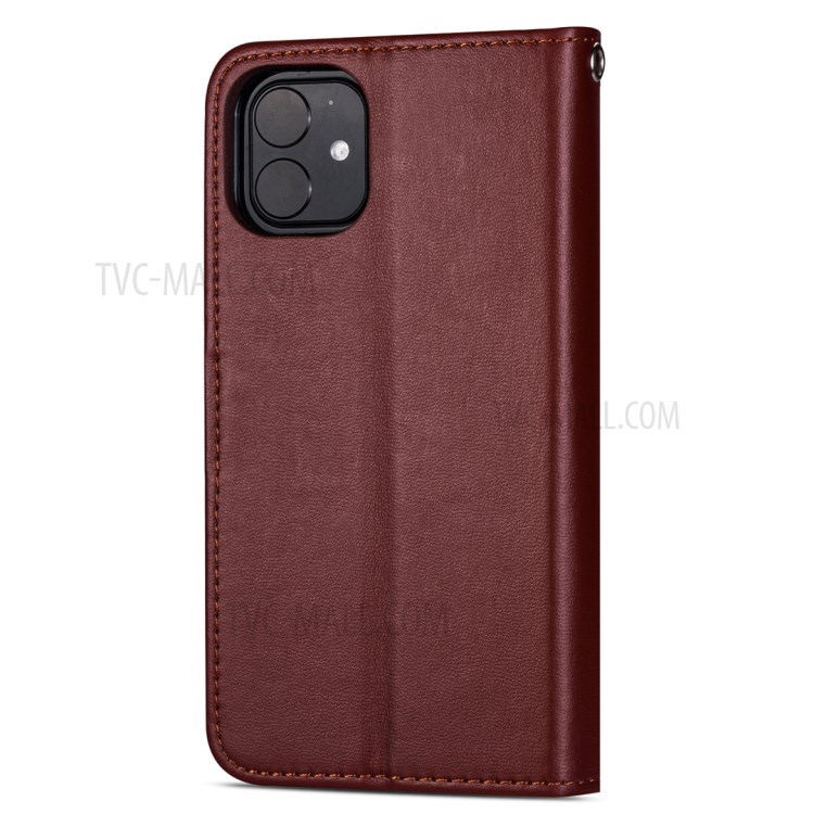 Leather Wallet Stand Phone Case with 9 Card Slots for iPhone 12 Pro/12 - Brown-3