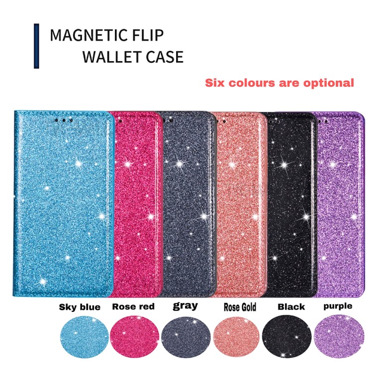 Flash Powder Stand Leather Card Holder Case for iPhone 12 Pro/12 - Black-11