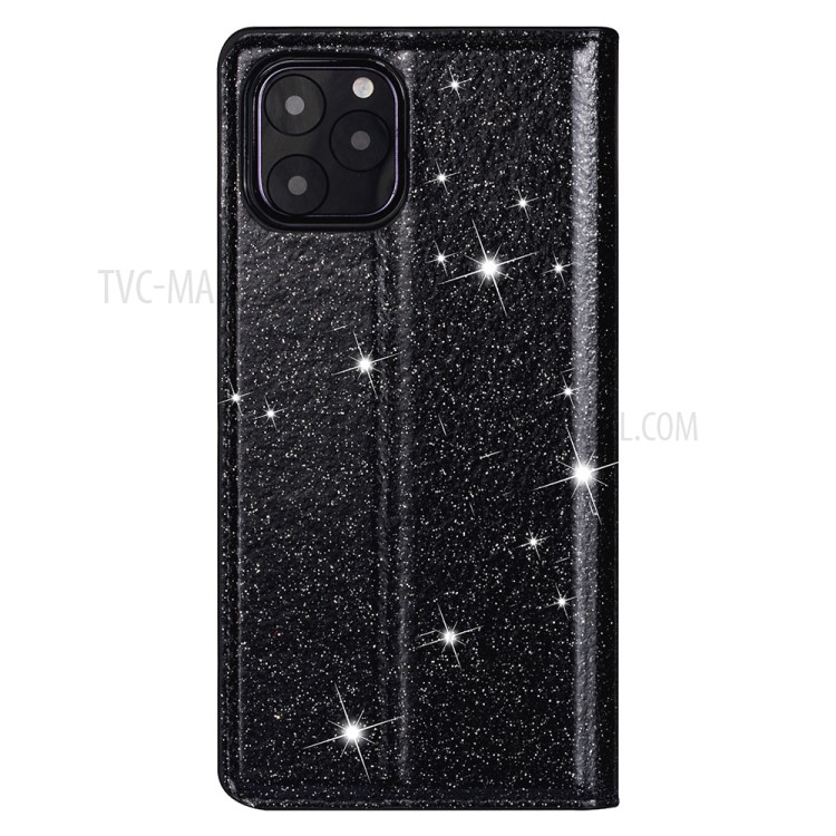 Flash Powder Stand Leather Card Holder Case for iPhone 12 Pro/12 - Black-3