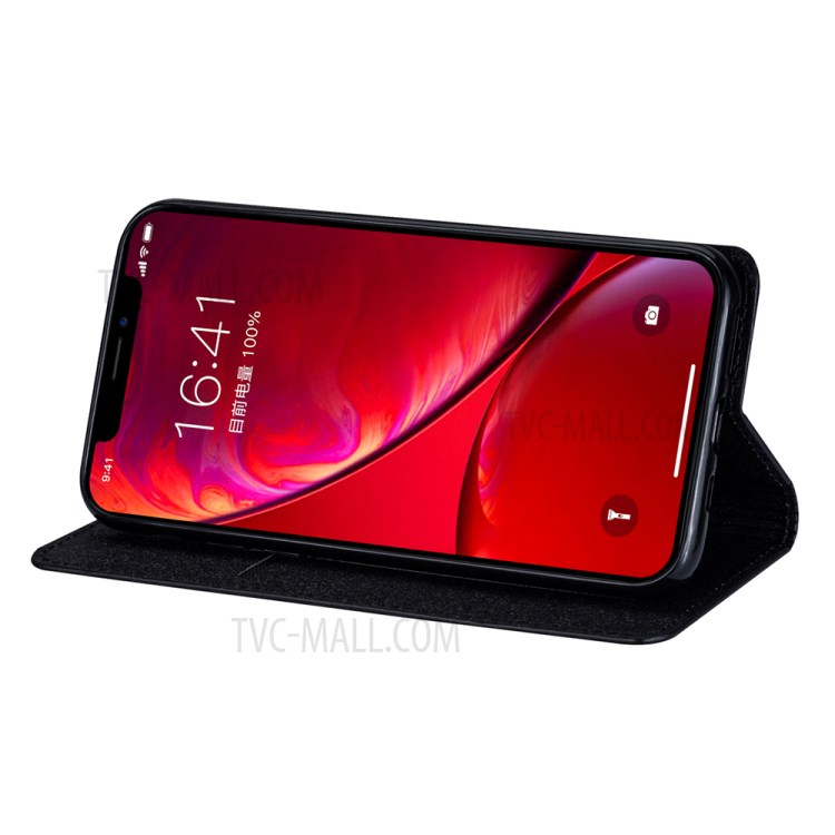 Flash Powder Stand Leather Card Holder Case for iPhone 12 Pro/12 - Black-4