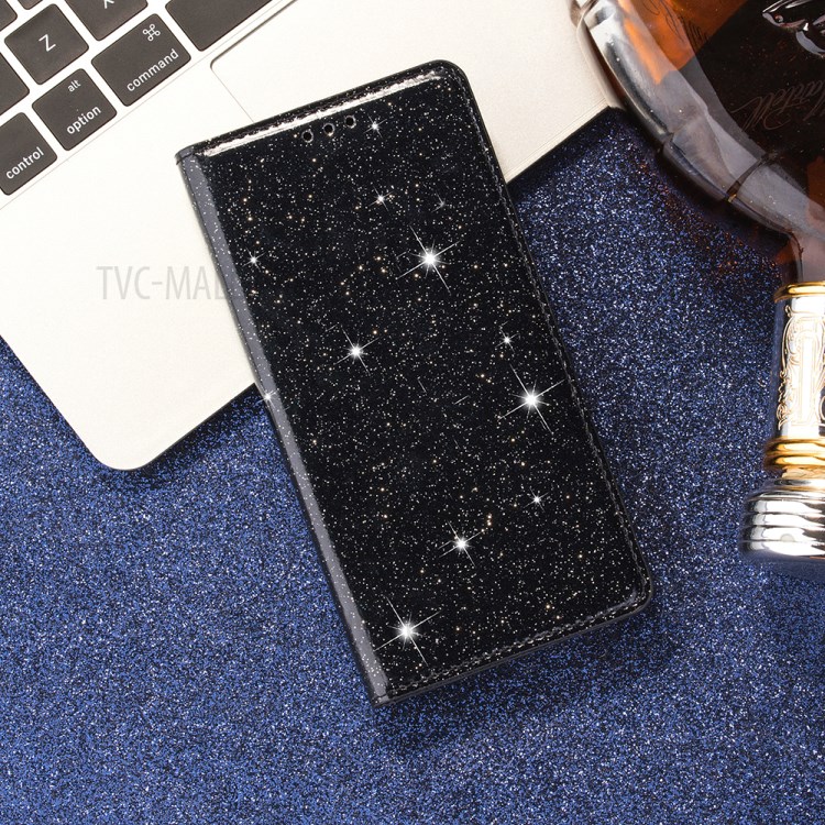 Flash Powder Stand Leather Card Holder Case for iPhone 12 Pro/12 - Black-9
