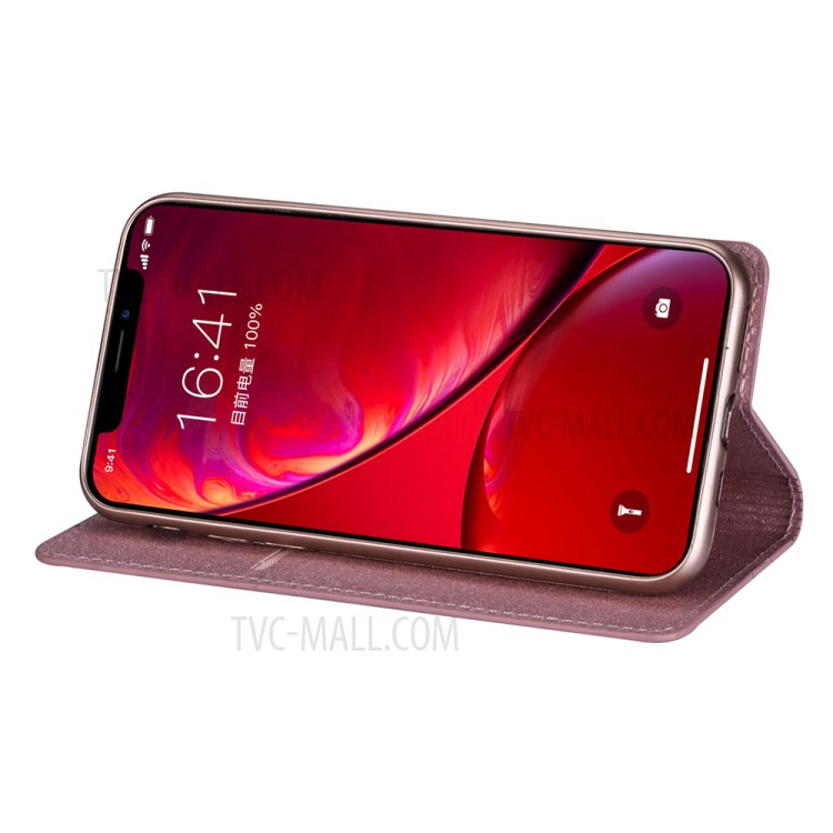 Flash Powder Stand Leather Card Holder Case for iPhone 12 Pro Max 6.7-inch - Rose Gold-4