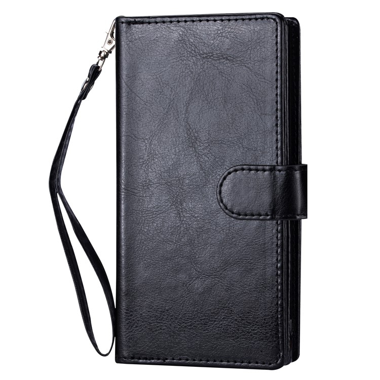 With 9 Card Slots Cell Phone Leather Case for iPhone 12 Pro Max 6.7-inch - Black-2