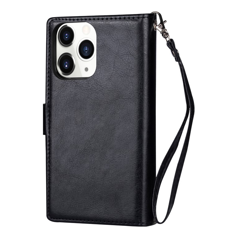 With 9 Card Slots Cell Phone Leather Case for iPhone 12 Pro Max 6.7-inch - Black-3