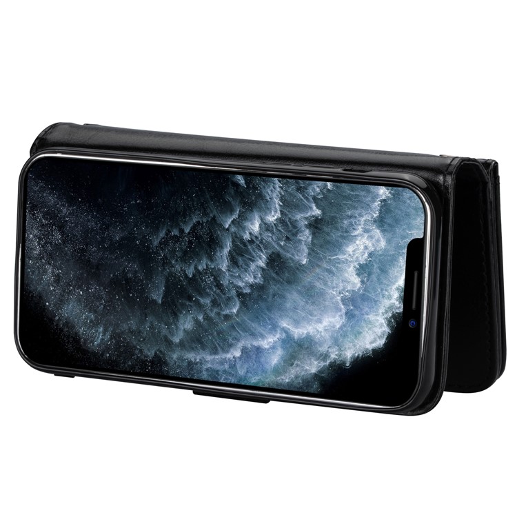 With 9 Card Slots Cell Phone Leather Case for iPhone 12 Pro Max 6.7-inch - Black-4