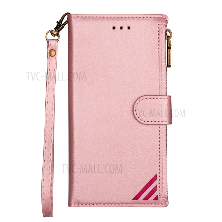 Stylish Zipper Pocket Wallet Stand Phone Case for iPhone SE (2nd Generation)/7/8 - Rose Gold-2
