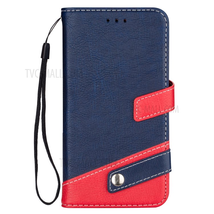 Litchi Texture PU Leather Shell (Contrast Color) for iPhone 12 Pro Max 6.7 inch - Blue-2