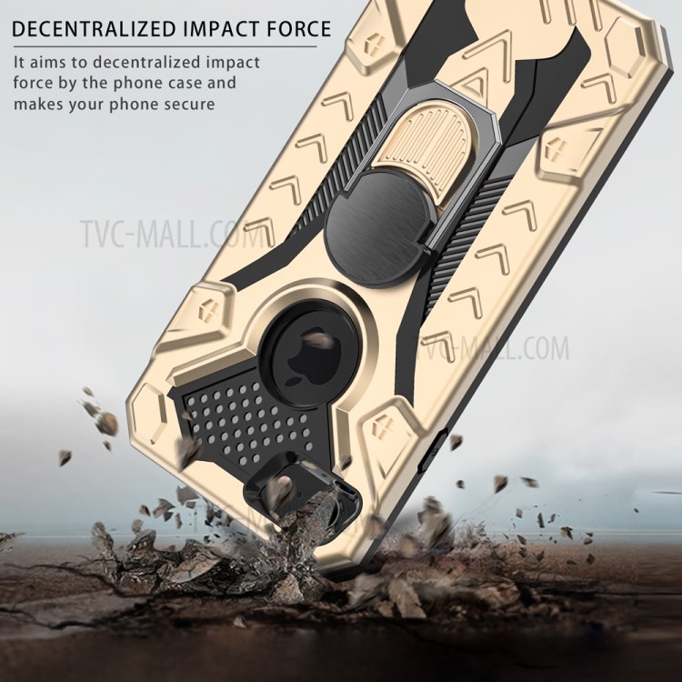 Armor Guard Detachable Kickstand TPU+PC Protector Case with Metal Sheet for iPhone SE (2nd Generation)/8/7 4.7 inch - Gold-5