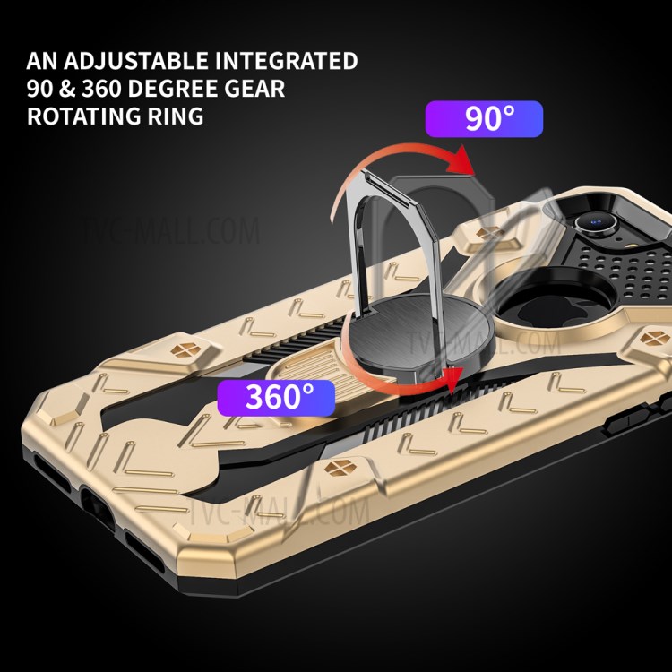 Armor Guard Detachable Kickstand TPU+PC Protector Case with Metal Sheet for iPhone SE (2nd Generation)/8/7 4.7 inch - Gold-7