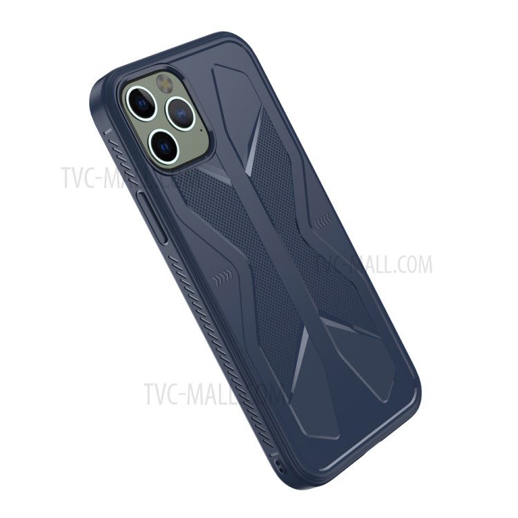 Butterfly Style TPU Phone Case for iPhone 12 Pro/12 - Blue-2