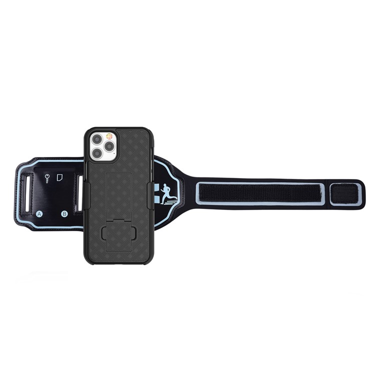 Woven Nylon Sport Arm Band PC Protector Cover with Kickstand for iPhone 12 Pro/12-2