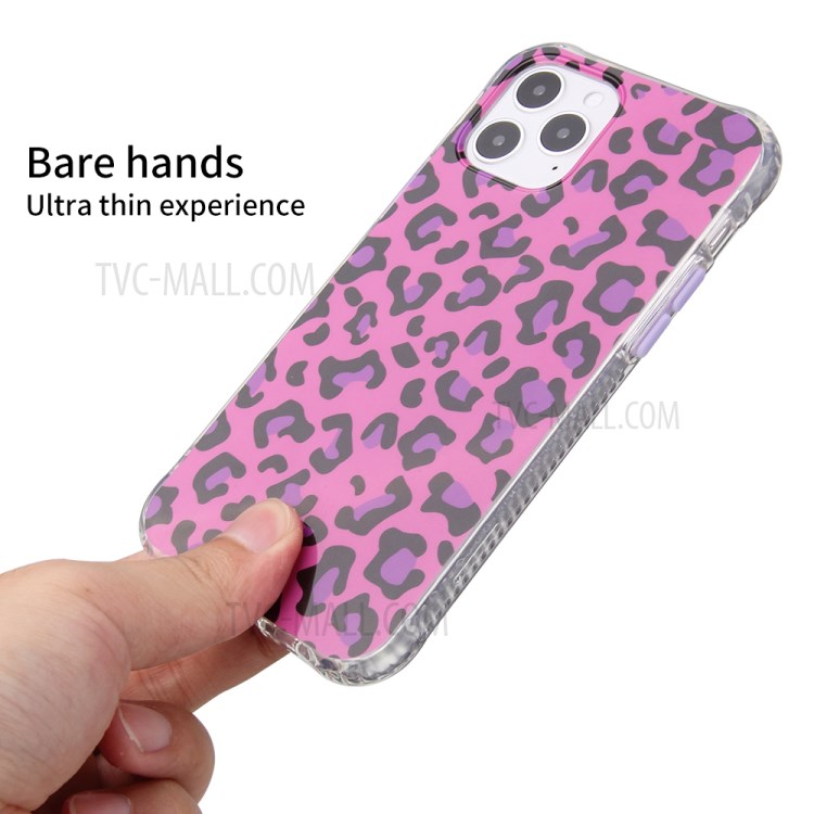 Leopard Pattern PC + TPU Hybrid Case for iPhone 12 Pro/12 - Rose-2