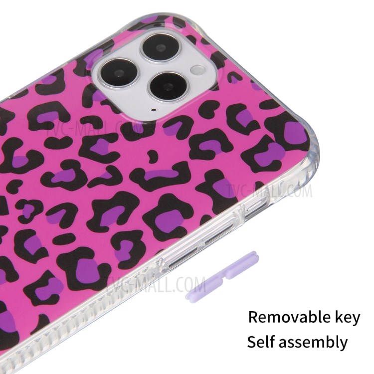 Leopard Pattern PC + TPU Hybrid Case for iPhone 12 Pro/12 - Rose-3