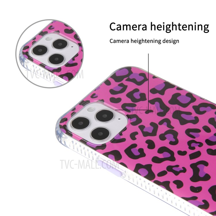 Leopard Pattern PC + TPU Hybrid Case for iPhone 12 Pro/12 - Rose-4
