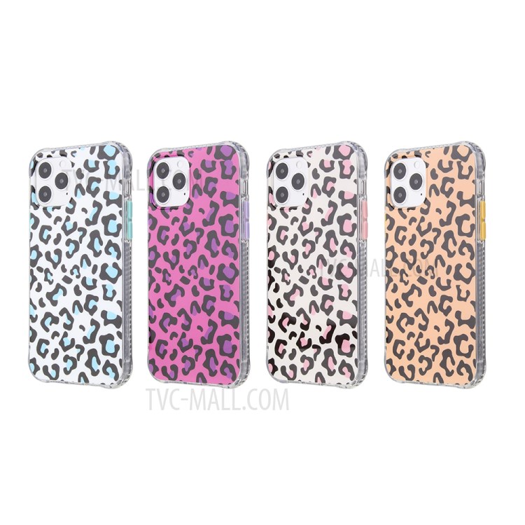 Leopard Pattern PC + TPU Hybrid Case for iPhone 12 Pro/12 - Rose-9