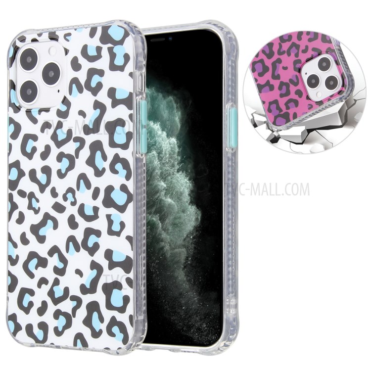 Leopard Pattern PC + TPU Hybrid Case for iPhone 12 Pro/12 - Blue-1