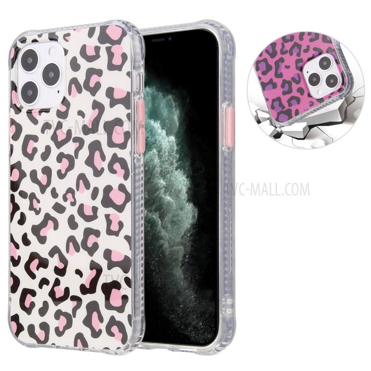 Leopard Pattern PC + TPU Hybrid Case for iPhone 12 Pro Max 6.7 inch - Pink-1