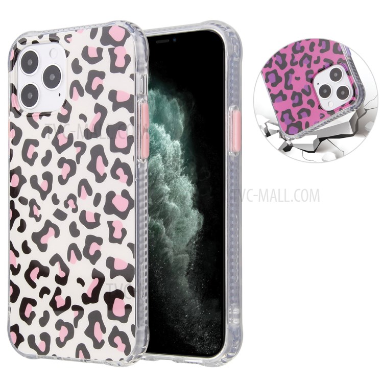 Leopard Pattern PC + TPU Hybrid Shell for iPhone 12 mini - Pink-1