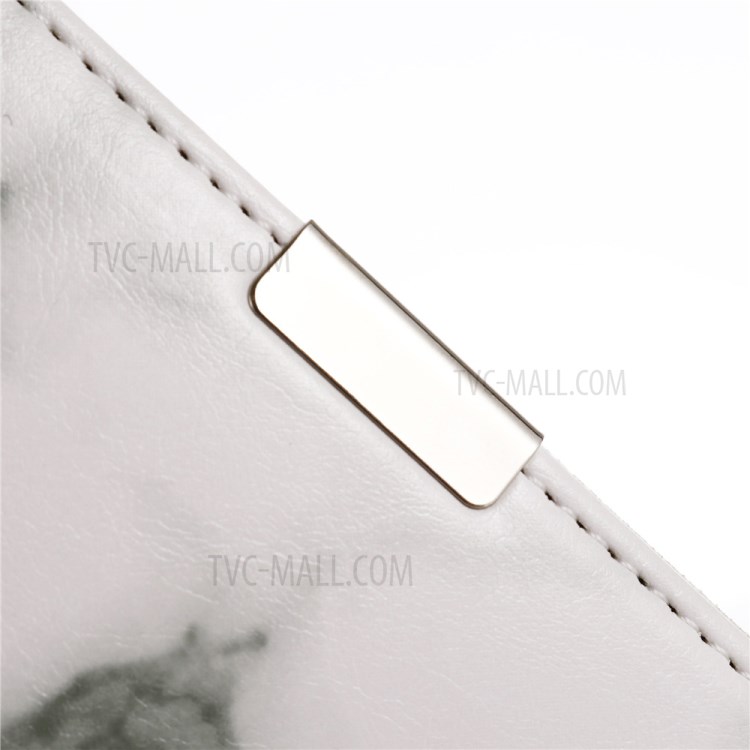 Marble Pattern Leather Protector Wallet Stand Cover for iPhone 12 5.4 inch - White-7