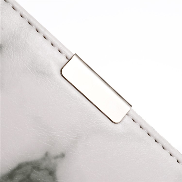 Marble Pattern Leather Protector Wallet Stand Shell for iPhone 12 Pro Max 6.7 inch - White-7