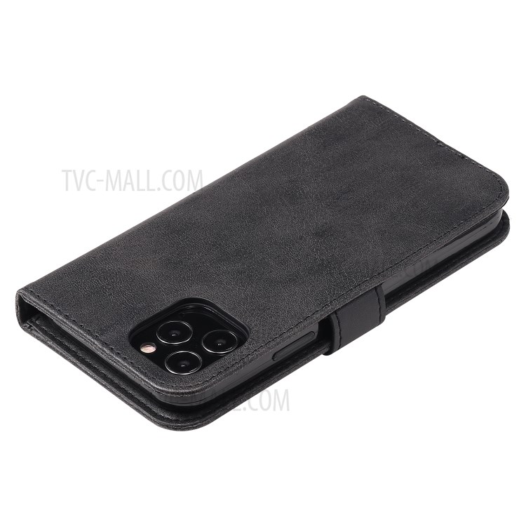 Zipper Pocket Leather Protector Wallet Stand Case for iPhone 12 Pro Max 6.7 inch - Black-8