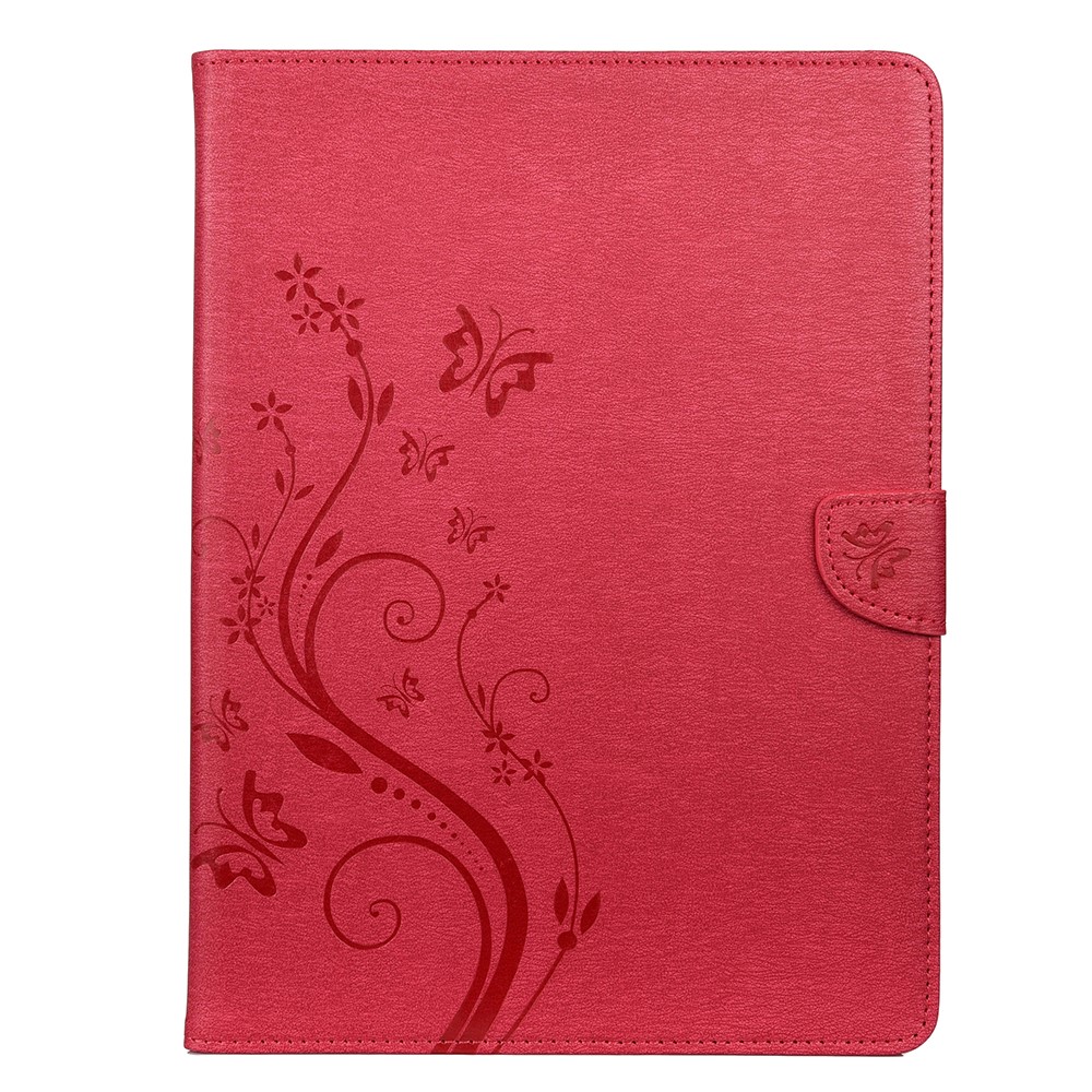Butterflies Imprint Wallet Stand Flip Leather Tablet Cover for iPad Pro 11-inch (2020)/(2018) - Red-2