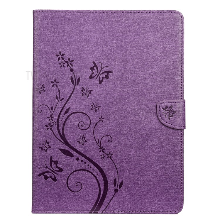 Butterflies Imprint Wallet Stand Flip Leather Tablet Cover for iPad Pro 11-inch (2020)/(2018) - Purple-2