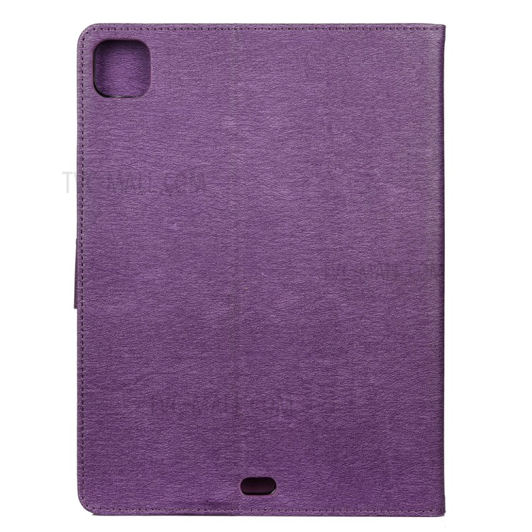 Butterflies Imprint Wallet Stand Flip Leather Tablet Cover for iPad Pro 11-inch (2020)/(2018) - Purple-3