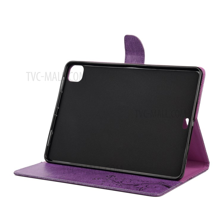 Butterflies Imprint Wallet Stand Flip Leather Tablet Cover for iPad Pro 11-inch (2020)/(2018) - Purple-5