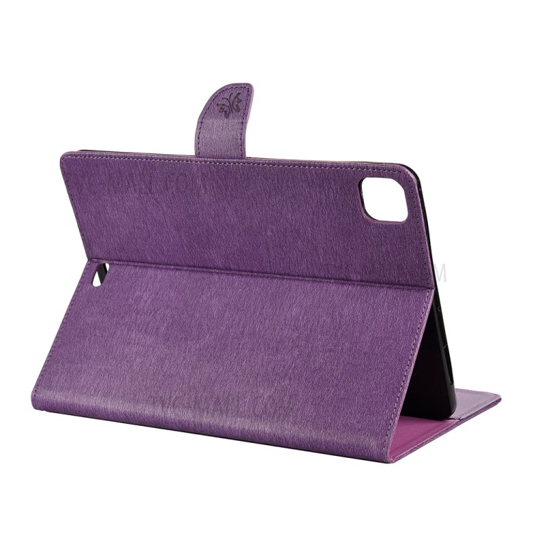 Butterflies Imprint Wallet Stand Flip Leather Tablet Cover for iPad Pro 11-inch (2020)/(2018) - Purple-6