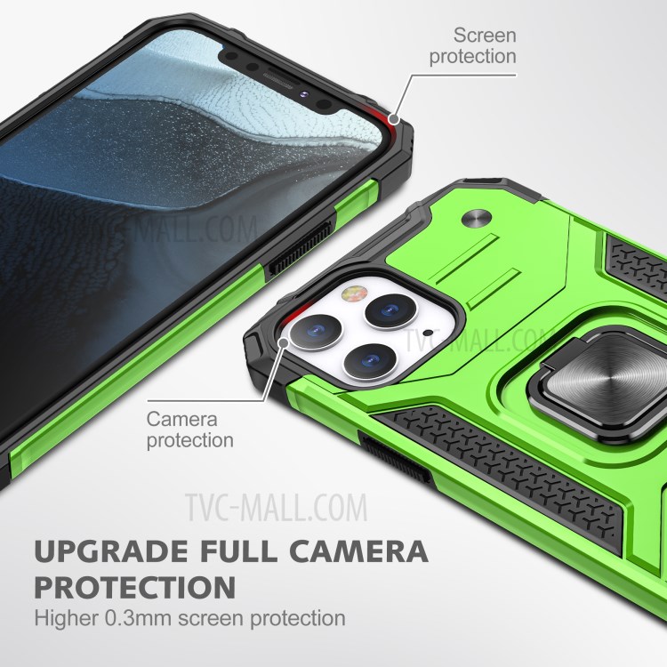 Detachable 2-in-1 Armor Style Kickstand TPU + PC Shell with Metal Sheet for iPhone 12 Pro Max - Green-2