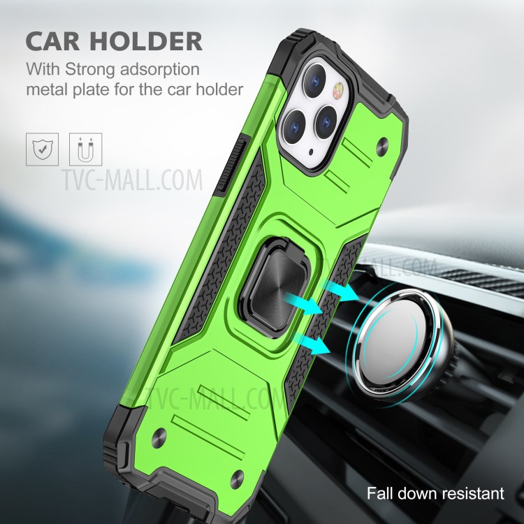 Detachable 2-in-1 Armor Style Kickstand TPU + PC Shell with Metal Sheet for iPhone 12 Pro Max - Green-6