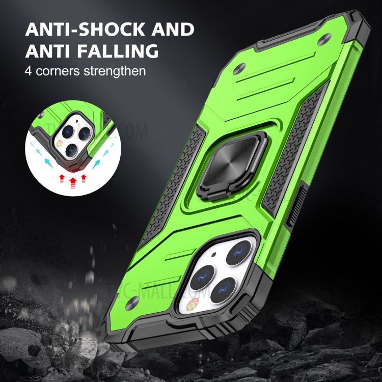 Detachable 2-in-1 Armor Style Kickstand TPU + PC Shell with Metal Sheet for iPhone 12 Pro Max - Green-7