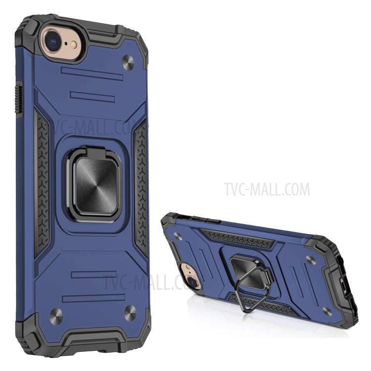 Detachable 2-in-1 Armor Style Kickstand TPU + PC Shell with Metal Sheet for iPhone 8 / 7 / SE (2nd Generation) - Blue-1