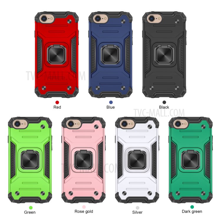 Detachable 2-in-1 Armor Style Kickstand TPU + PC Shell with Metal Sheet for iPhone 8 / 7 / SE (2nd Generation) - Blue-9