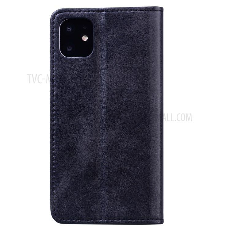Business Style Splicing Shell Auto-absorbed Leather Wallet Case for iPhone 12 mini - Black-3