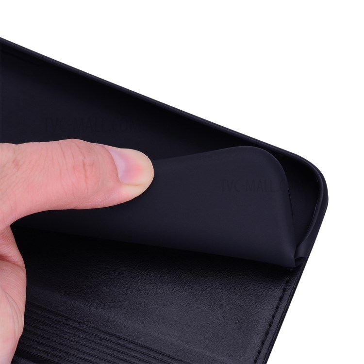 Business Style Splicing Shell Auto-absorbed Leather Wallet Case for iPhone 12 mini - Black-7
